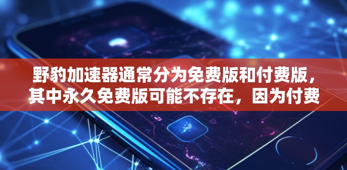 野豹加速器通常分为免费版和付费版,其中永久免费版可能不存在,因为付费版通常需要一定的使用次数或付费金额才能继续使用。如果你指的是野豹加速器的免费版,可能需要注册一个账户并激活使用